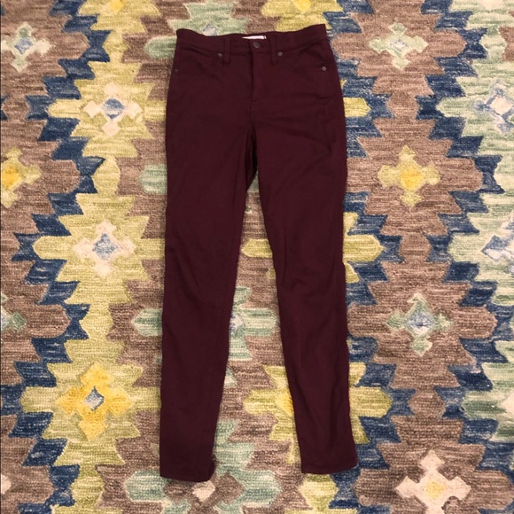 Madewell Pants - Burgundy Madewell 10” High Rise Skinny Jean
